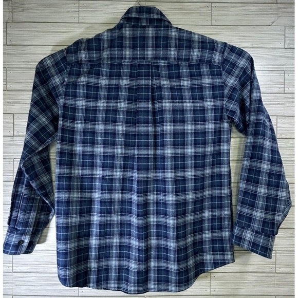 LL Bean Mens Size Small Traditional Fit Blue Plaid Button Up Long Sleeve Shirt‎ - Picture 3 of 8